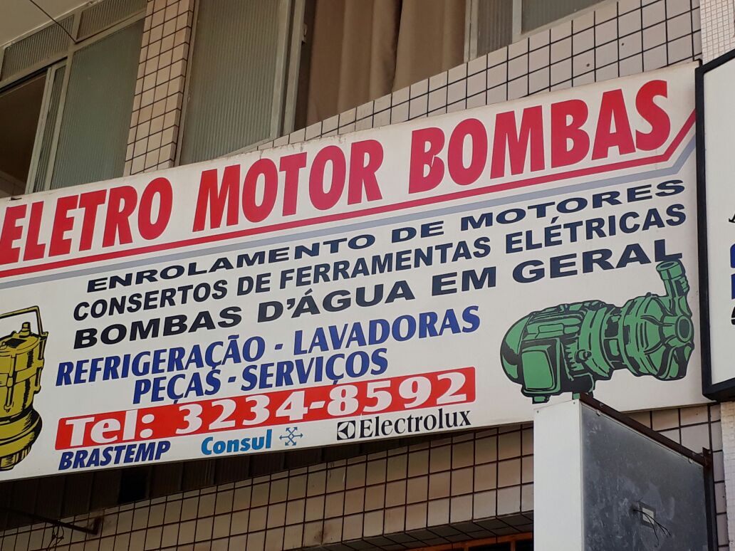 Eletromotor e Bombas, erolamento de motores, consertos de ferramentas eléticas, bombas d'água em geral, Cruzeiro Center, Comércio Brasilia