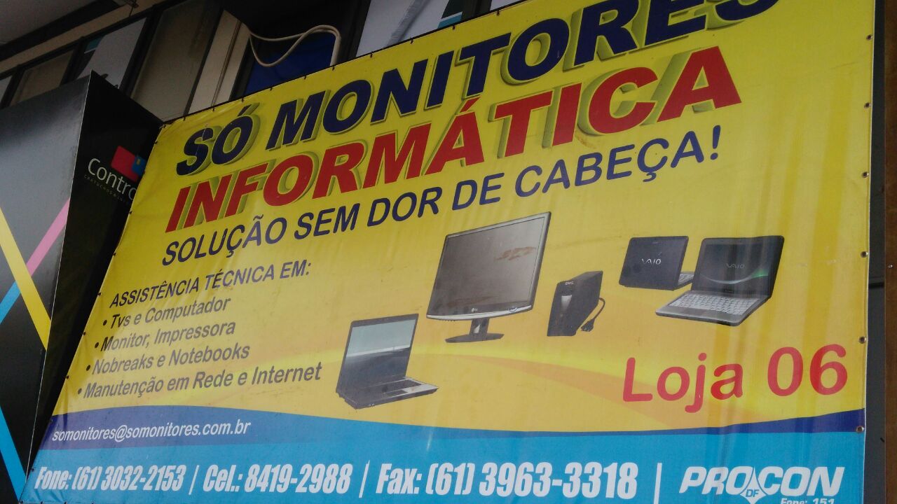 Só Monitores Informática, CLN 207, Rua da informática, Bloco A, Asa Norte, Comércio Brasilia