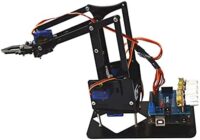 B/Q Kit de braço robótico com braço robótico 4DOF compatível com Arduino IDE | Robô programável DIY Kit de robô codificação | Kit de braço robô URUAV com servo Arduino R3 4PCS