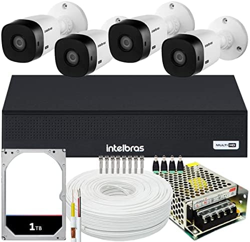 Kit Cftv 4 Cameras Full Hd VHL 1220 Dvr Intelbras 3004-C 1TB