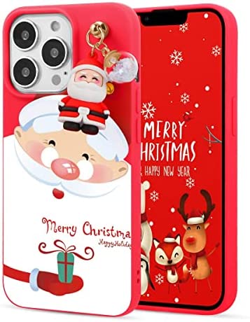 Eouine Capa de telefone de Natal para Xiaomi Redmi Note 11 Pro 2022 capa de silicone de 6,7 polegadas protetor vermelho com bonito boneca 3D dos desenhos animados Papai Noel decorações de Natal capa protetora meninas mulheres